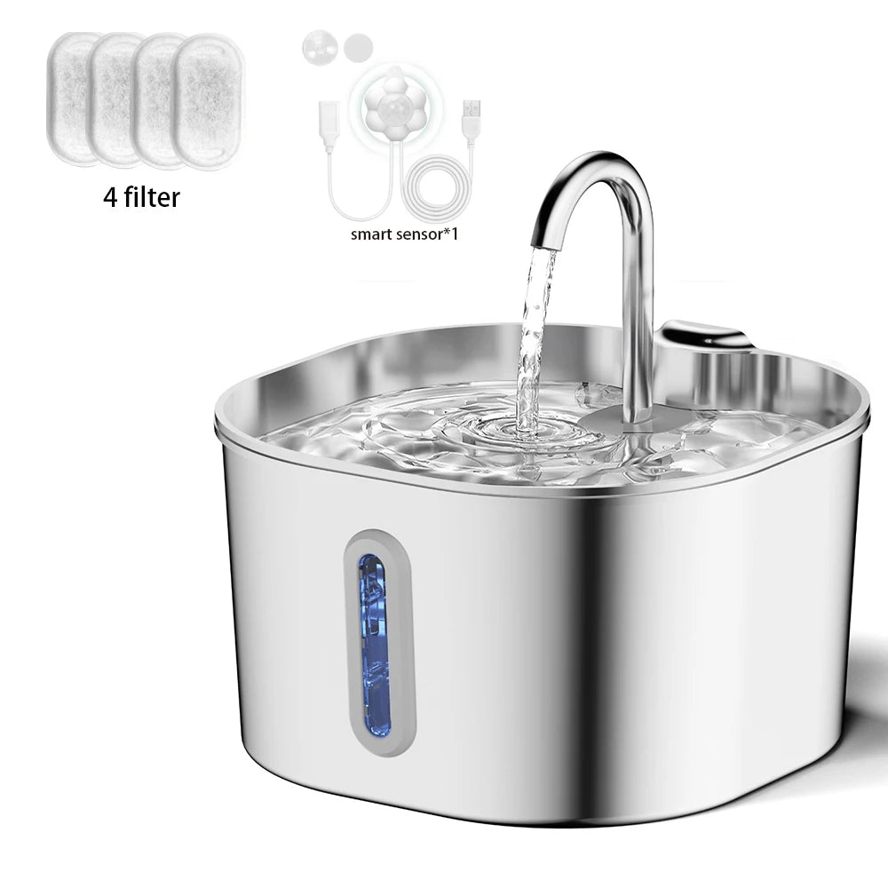 Stainless Steel Pet Water Fountain (2.2L)