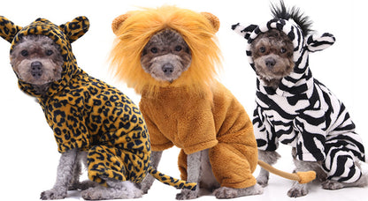 Cross-Border Pet Dog Clothes, Cat Autumn and Winter Four-Legged Cotton Coat, Cartoon Transformation Clothing, Cat Clothing, Dog Clothing Supplies