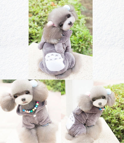 Cross-Border Pet Dog Clothes, Cat Autumn and Winter Four-Legged Cotton Coat, Cartoon Transformation Clothing, Cat Clothing, Dog Clothing Supplies