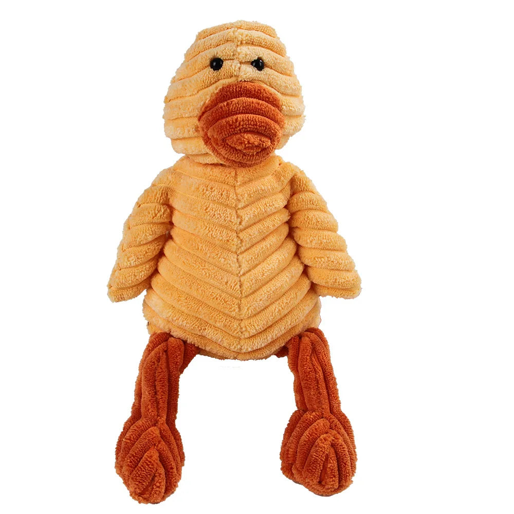 Corduroy Animal Chew Toy with Squeaker
