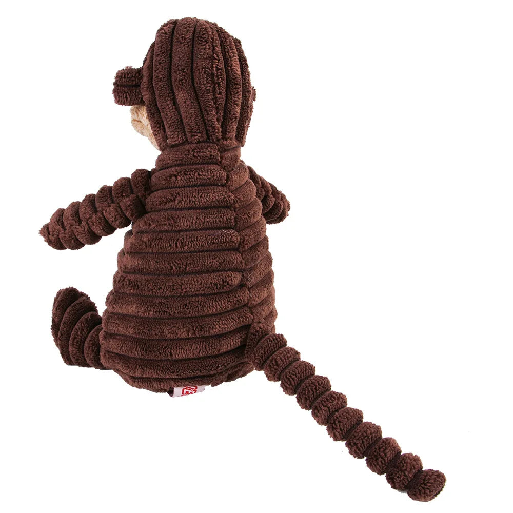 Corduroy Animal Chew Toy with Squeaker