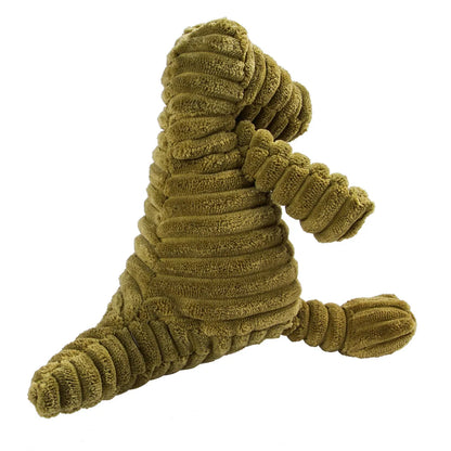 Corduroy Animal Chew Toy with Squeaker