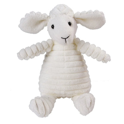 Corduroy Animal Chew Toy with Squeaker