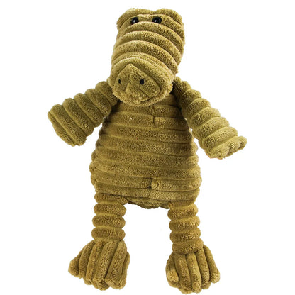 Corduroy Animal Chew Toy with Squeaker