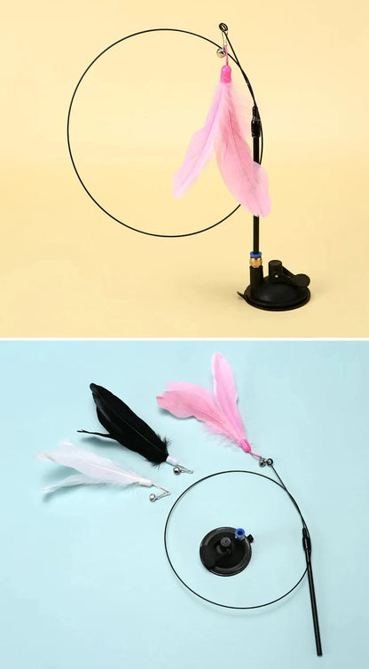 Suction Cup Feather Wand Cat Toy