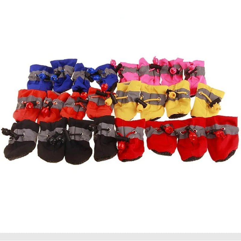 PU Rain Boots for Small Dogs & Cats (Set of 4)