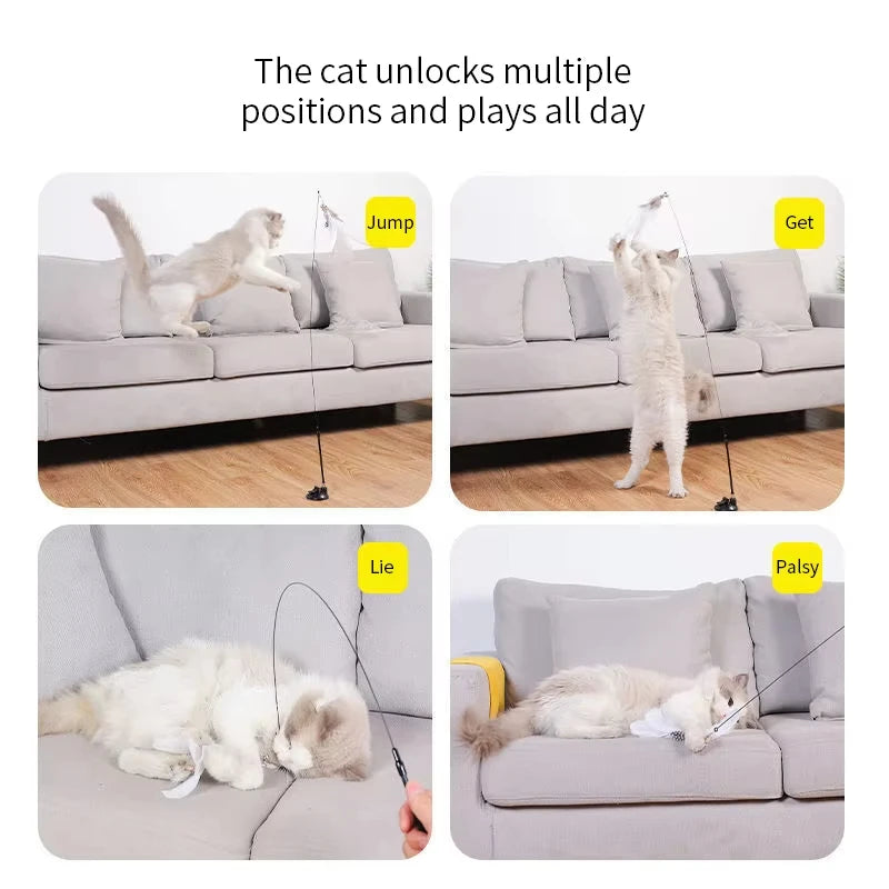 Suction Cup Feather Wand Cat Toy