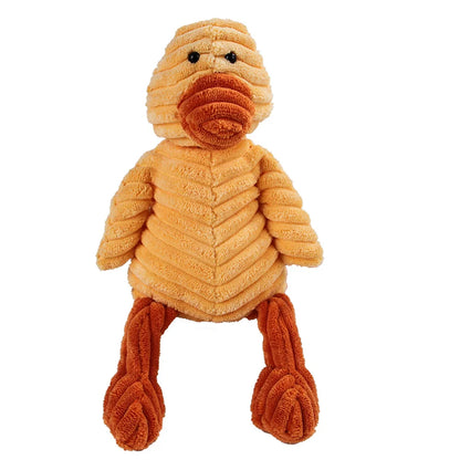 Corduroy Animal Chew Toy with Squeaker