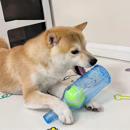 Squeaky Bottle Chew Toy with Tennis Ball