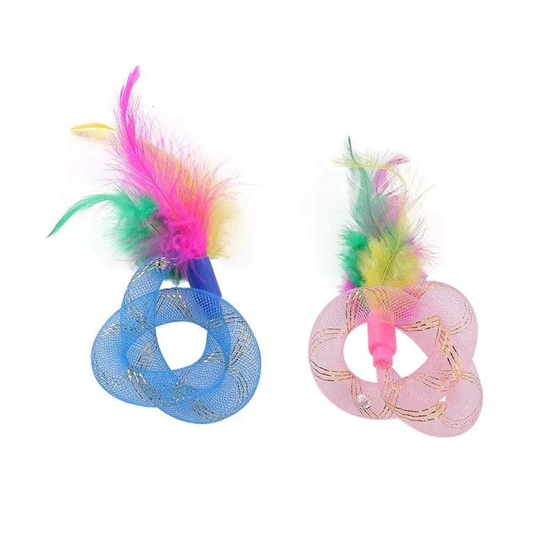 Pet Cat Toy String Tubing with Feather Spring Elastic Toy Pet Supplies Cat Toys Interactive Игрушки Для Кошек Feather Toys
