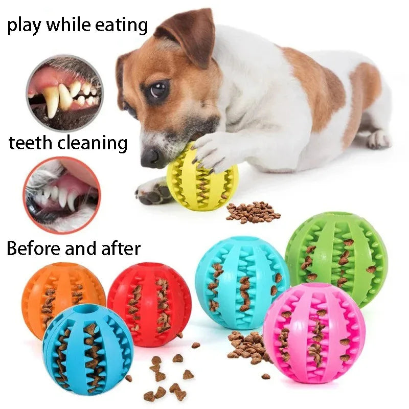Rubber Treat Ball Dog Chew Toy