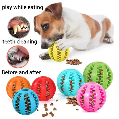 Rubber Treat Ball Dog Chew Toy