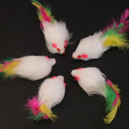 Furry Mouse Cat Toys with Rattle Sound