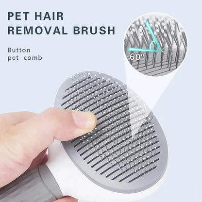 Compact Self-Cleaning Pet Brush