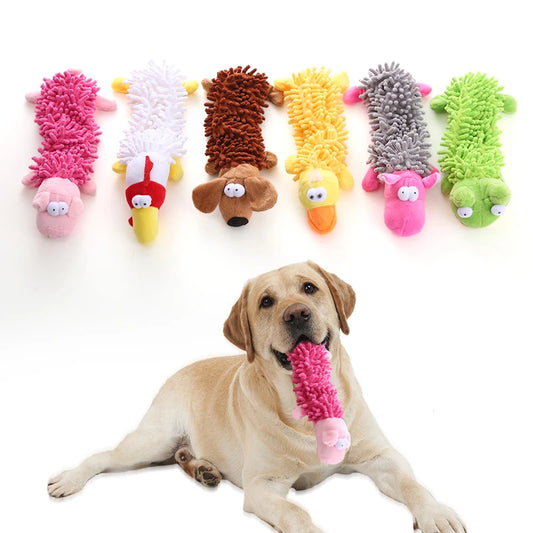 Shaggy Plush Squeaky Toy (Frog & Hippo)