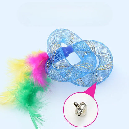 Pet Cat Toy String Tubing with Feather Spring Elastic Toy Pet Supplies Cat Toys Interactive Игрушки Для Кошек Feather Toys