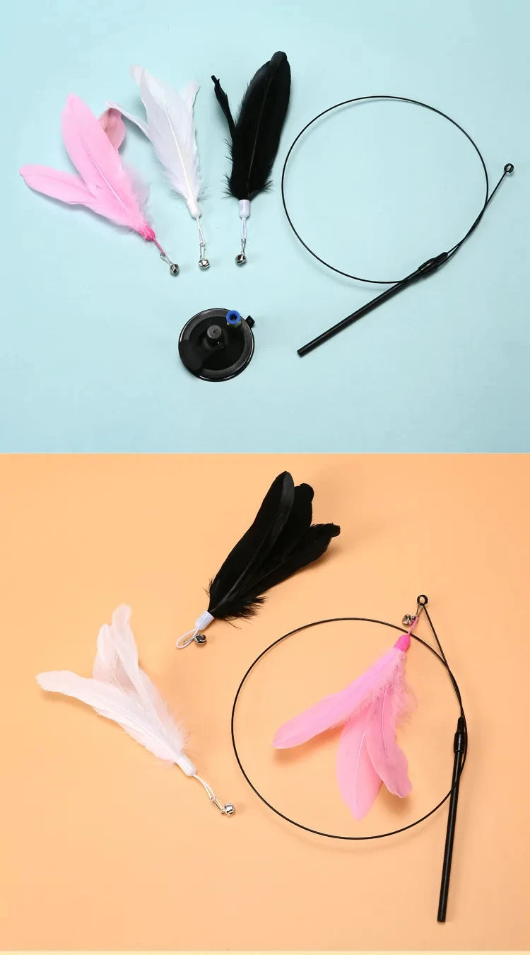 Suction Cup Feather Wand Cat Toy