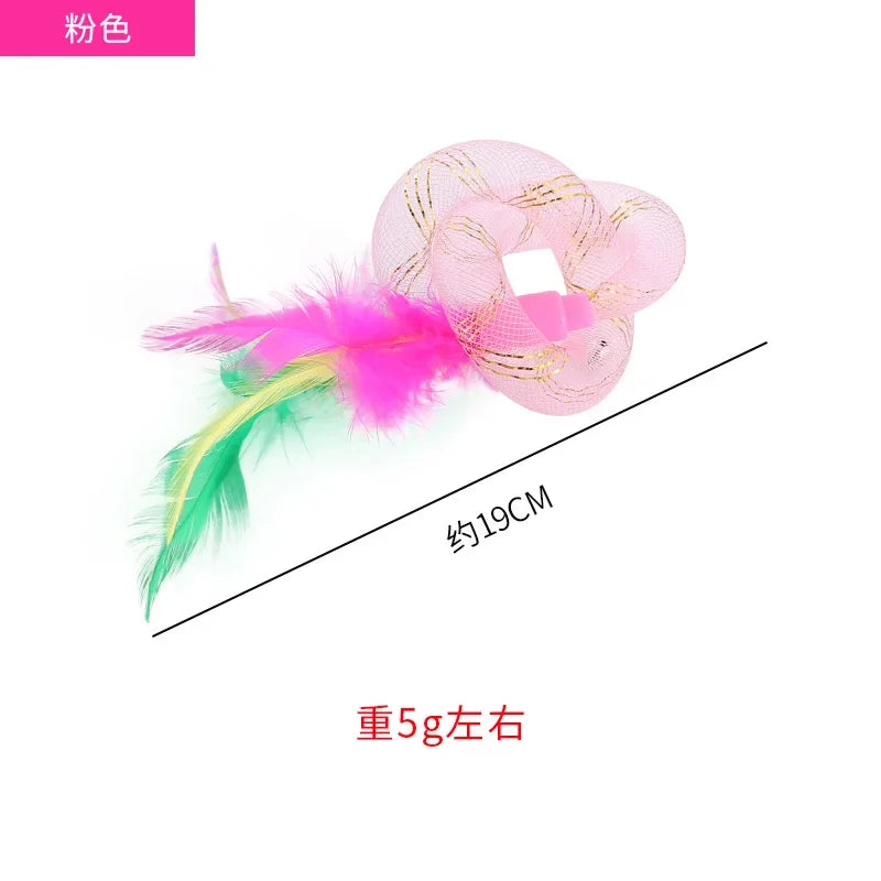 Pet Cat Toy String Tubing with Feather Spring Elastic Toy Pet Supplies Cat Toys Interactive Игрушки Для Кошек Feather Toys