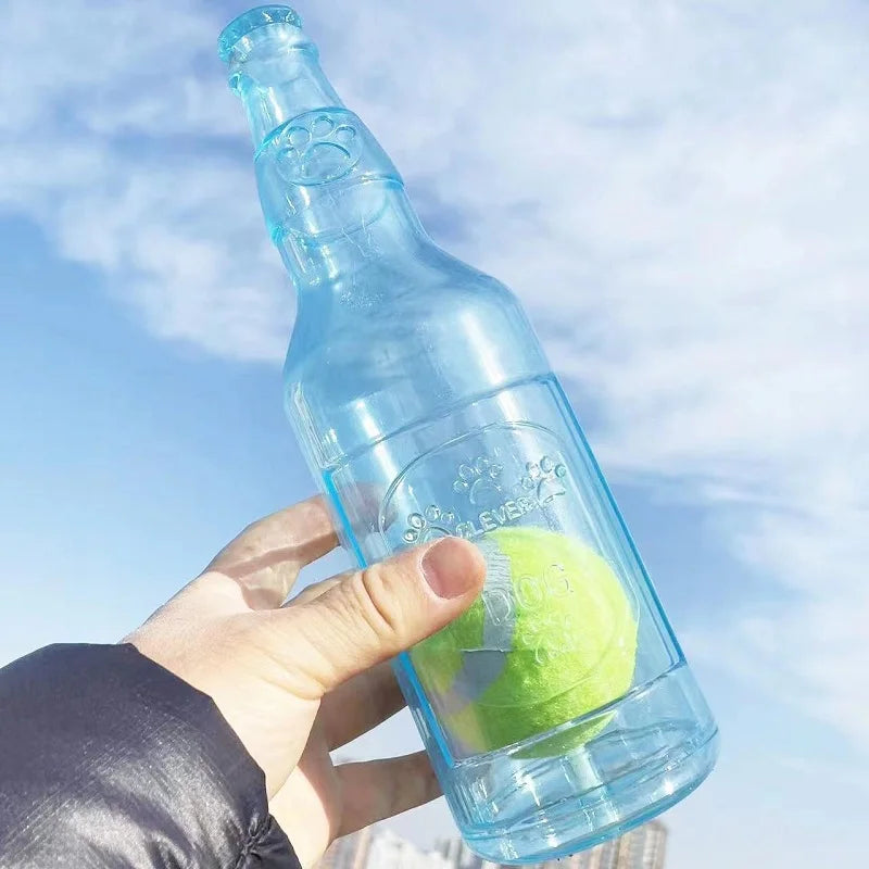 Squeaky Bottle Chew Toy with Tennis Ball
