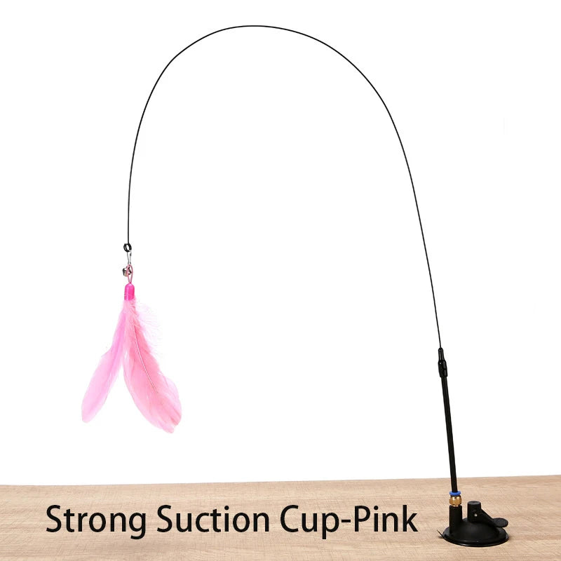 Suction Cup Feather Wand Cat Toy