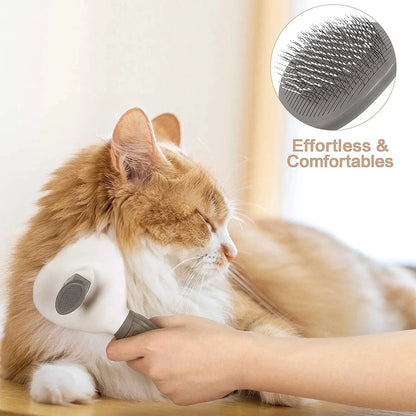 Compact Self-Cleaning Pet Brush