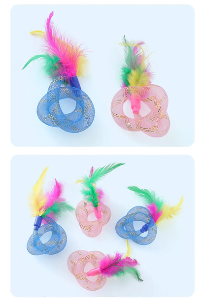 Pet Cat Toy String Tubing with Feather Spring Elastic Toy Pet Supplies Cat Toys Interactive Игрушки Для Кошек Feather Toys
