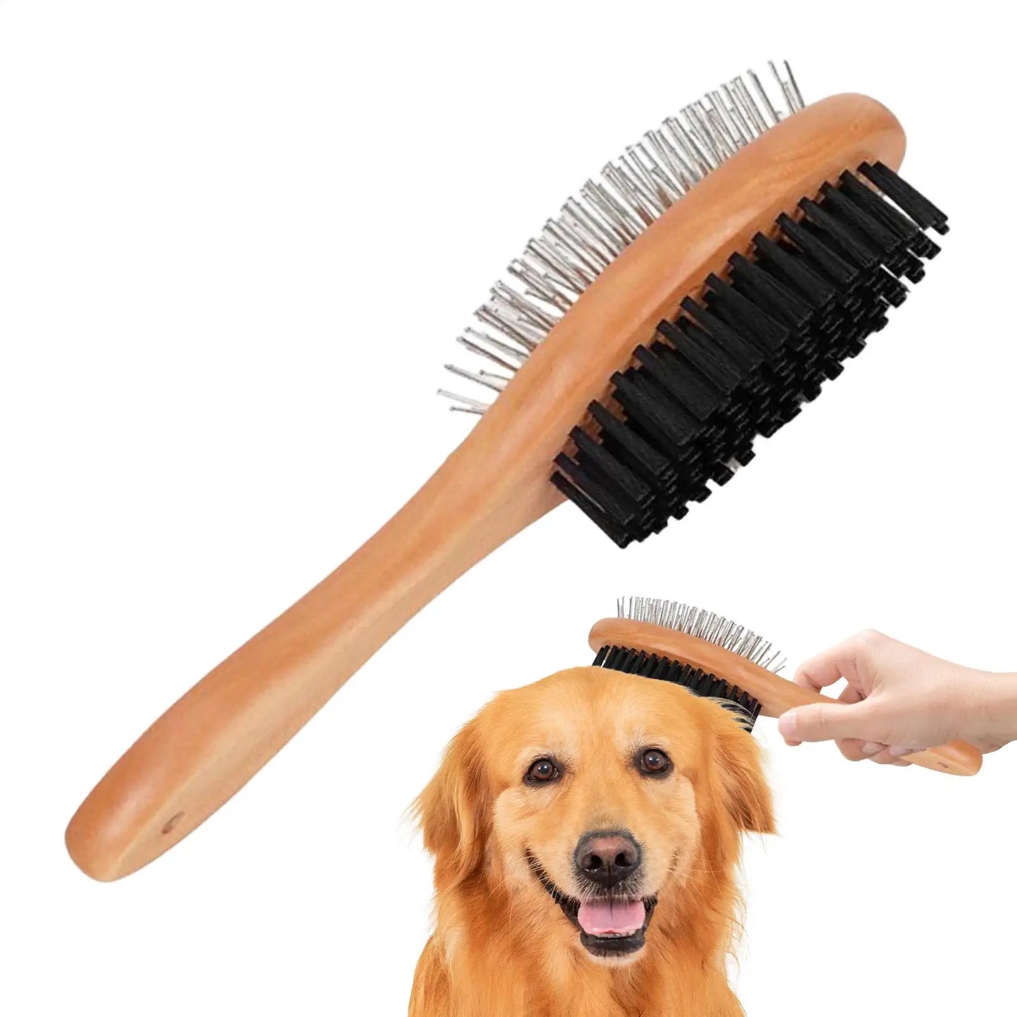 Double-Sided Wooden Grooming Brush