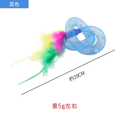 Pet Cat Toy String Tubing with Feather Spring Elastic Toy Pet Supplies Cat Toys Interactive Игрушки Для Кошек Feather Toys