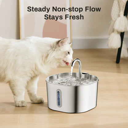 Stainless Steel Pet Water Fountain (2.2L)