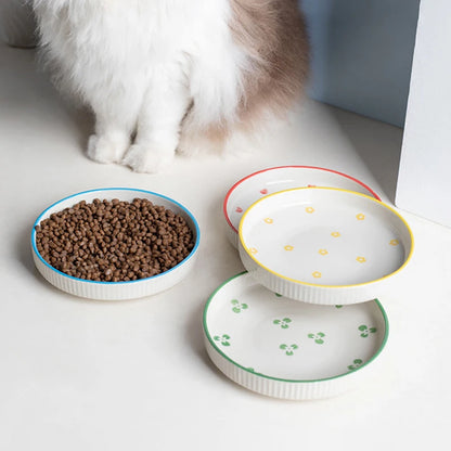 Ceramic Pet Cat Bowl Pet Drinking Water Feeding Bowl Ceramics Cat Food Dog Food Utensils Cat Dog Pet Supplies Accessories