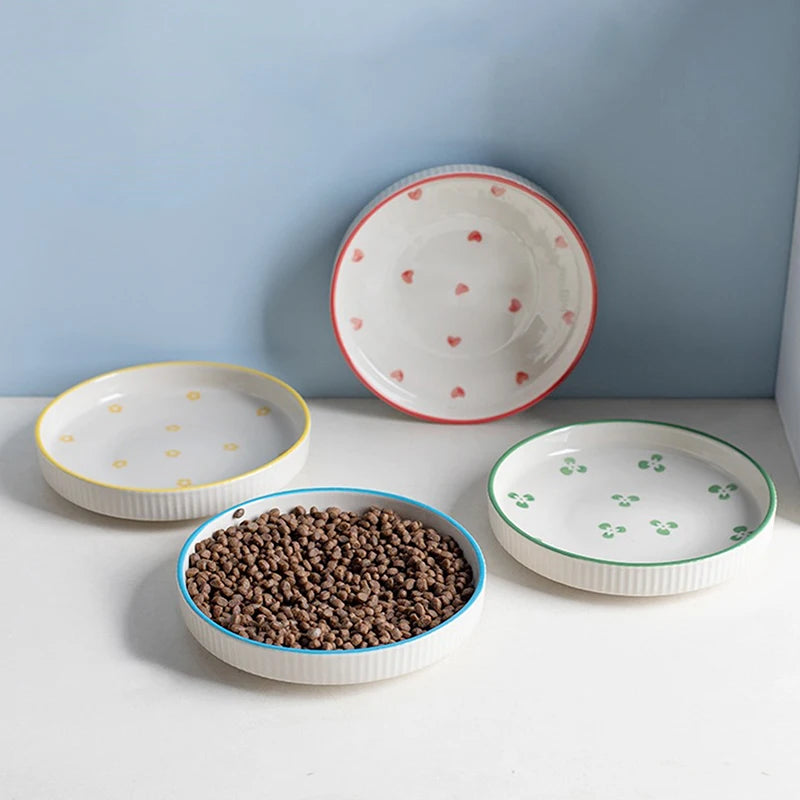 Ceramic Pet Cat Bowl Pet Drinking Water Feeding Bowl Ceramics Cat Food Dog Food Utensils Cat Dog Pet Supplies Accessories