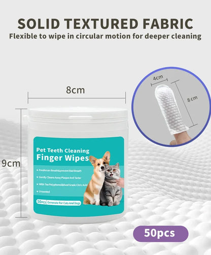 Disposable Dental Finger Wipes for Dogs & Cats