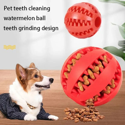 Rubber Treat Ball Dog Chew Toy