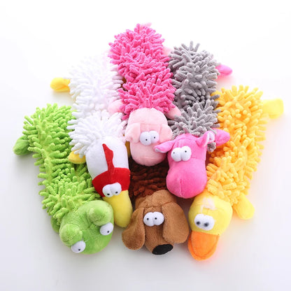 Shaggy Plush Squeaky Toy (Frog & Hippo)
