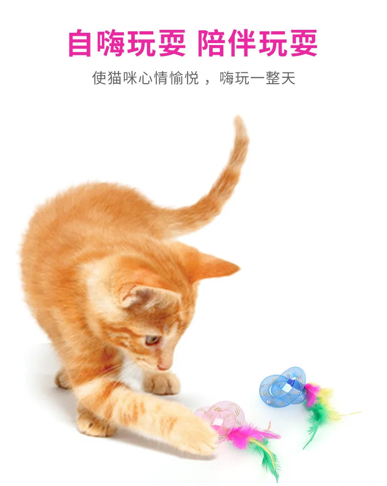 Pet Cat Toy String Tubing with Feather Spring Elastic Toy Pet Supplies Cat Toys Interactive Игрушки Для Кошек Feather Toys