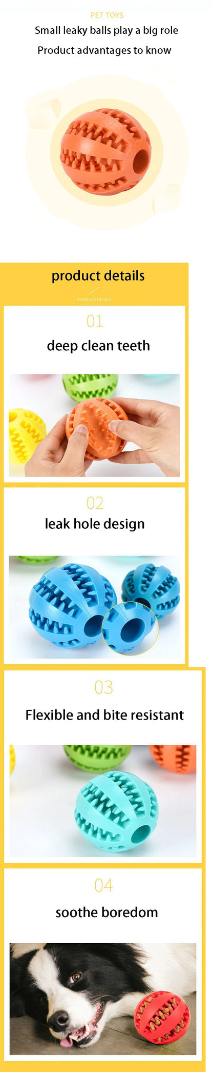 Rubber Treat Ball Dog Chew Toy