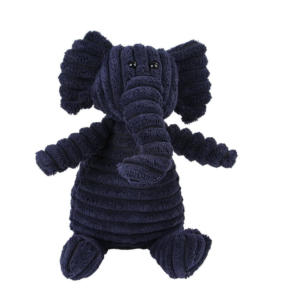 Corduroy Animal Chew Toy with Squeaker