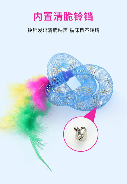 Pet Cat Toy String Tubing with Feather Spring Elastic Toy Pet Supplies Cat Toys Interactive Игрушки Для Кошек Feather Toys