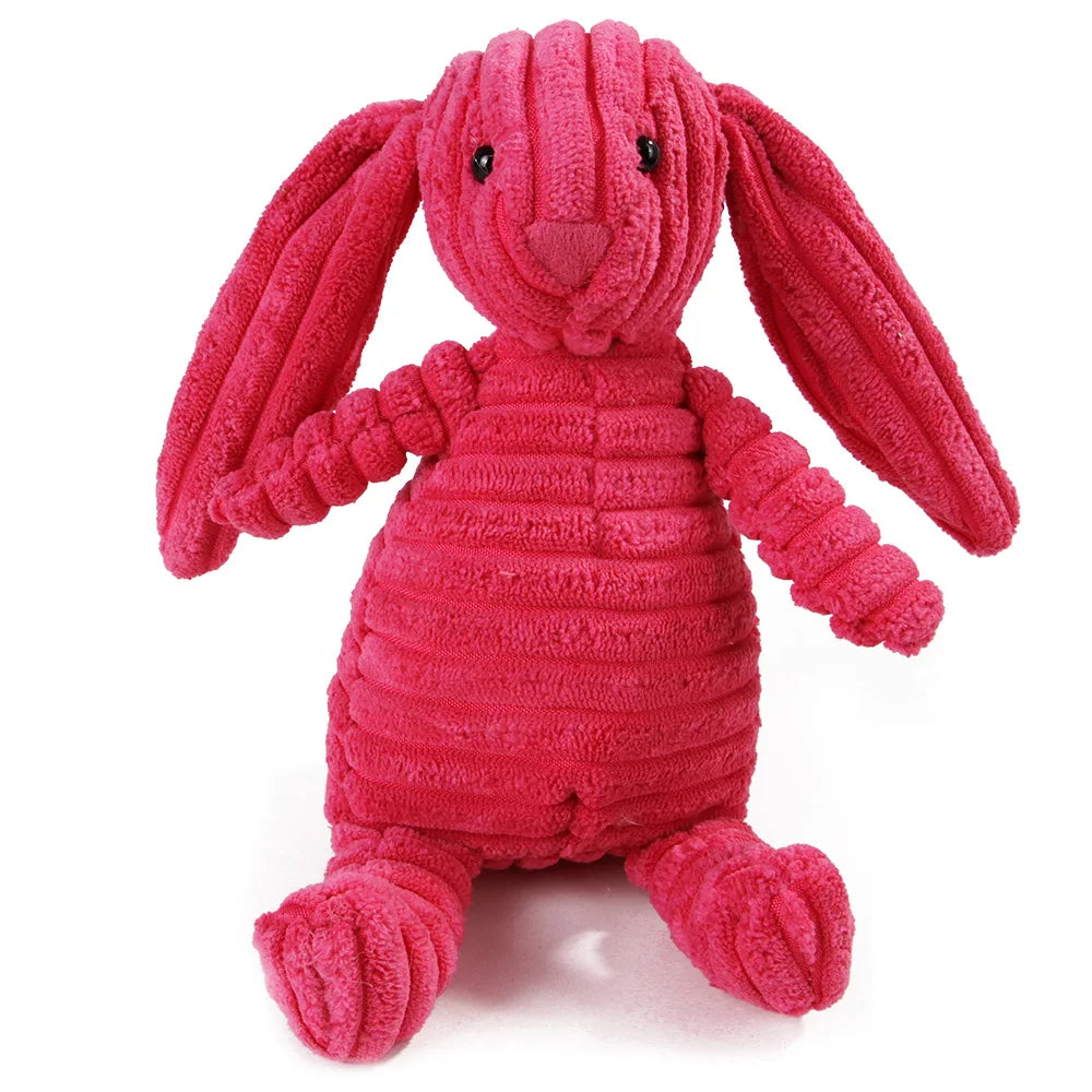 Corduroy Animal Chew Toy with Squeaker