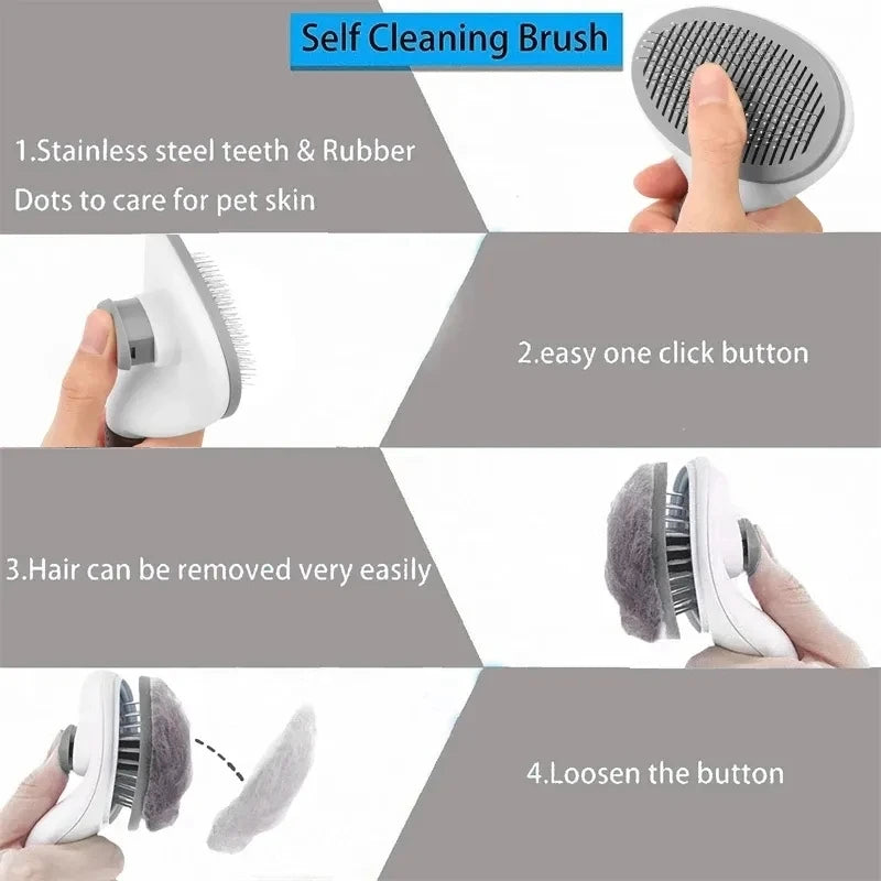Self-Cleaning Slicker Brush for Cats & Dogs