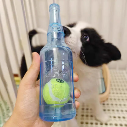 Squeaky Bottle Chew Toy with Tennis Ball