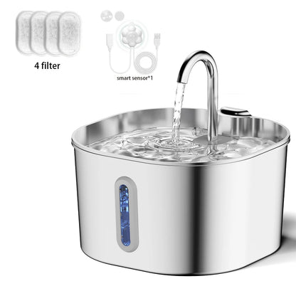 Stainless Steel Pet Water Fountain (2.2L)