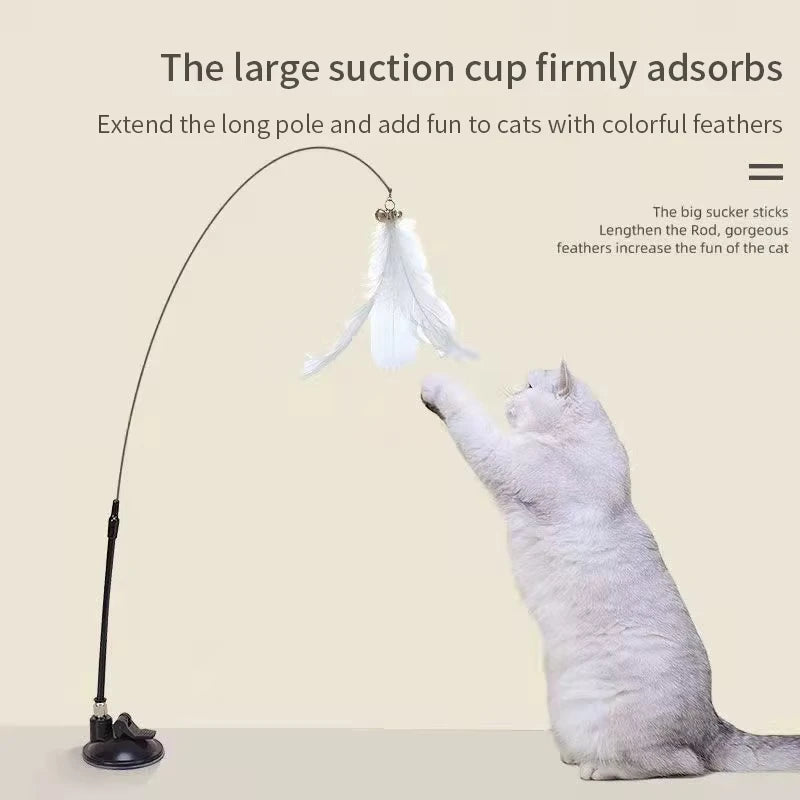 Suction Cup Feather Wand Cat Toy