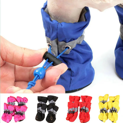 PU Rain Boots for Small Dogs & Cats (Set of 4)