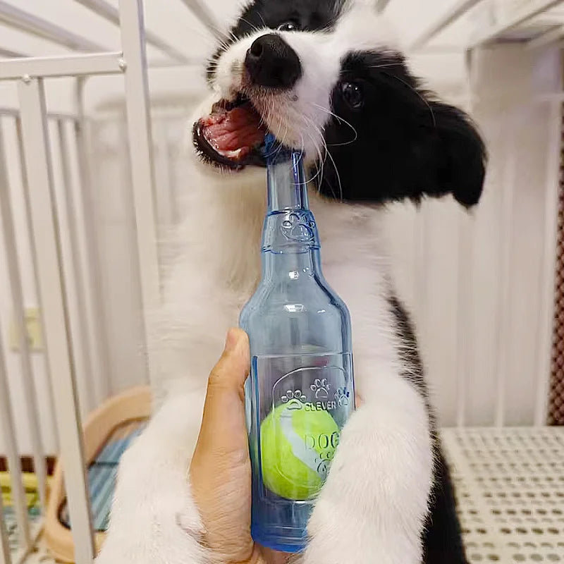 Squeaky Bottle Chew Toy with Tennis Ball