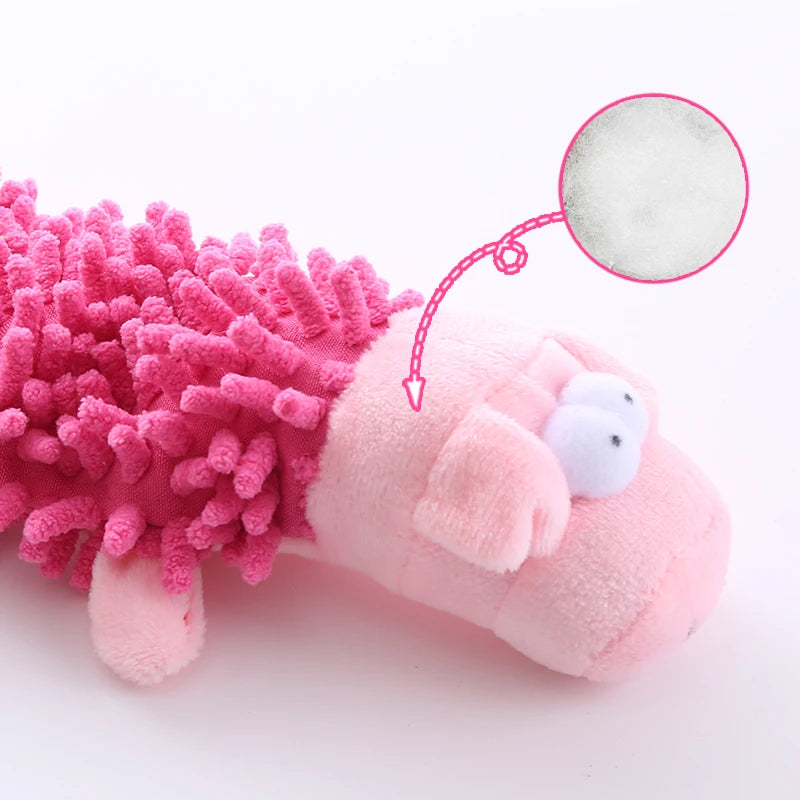 Shaggy Plush Squeaky Toy (Frog & Hippo)