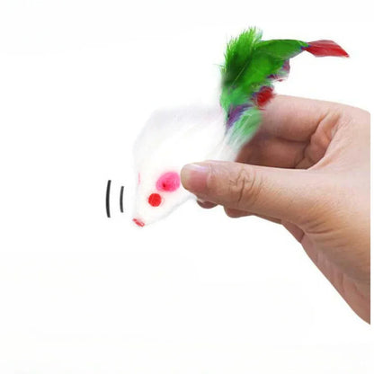 Furry Mouse Cat Toys with Rattle Sound