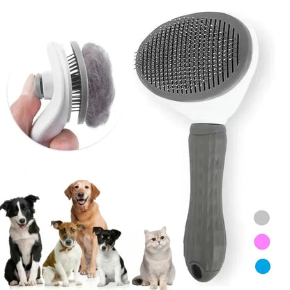 Compact Self-Cleaning Pet Brush