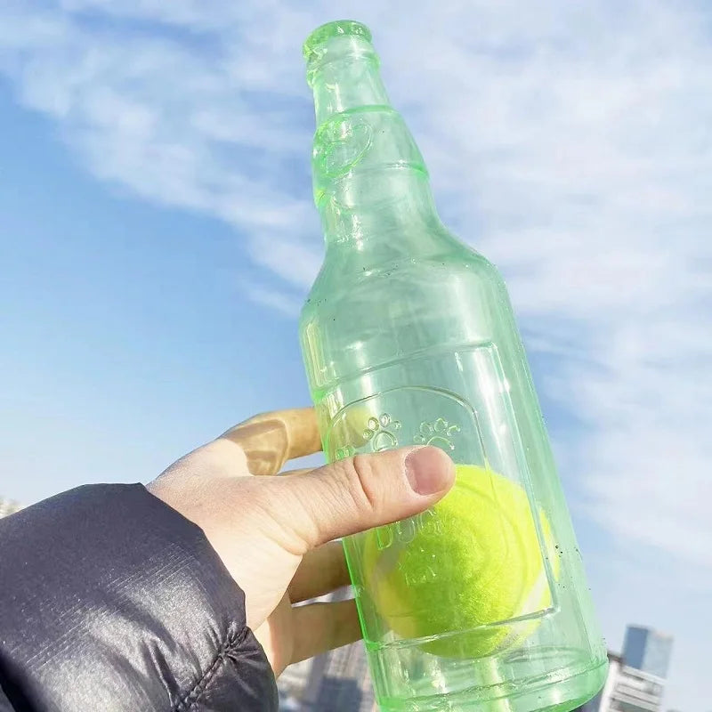 Squeaky Bottle Chew Toy with Tennis Ball