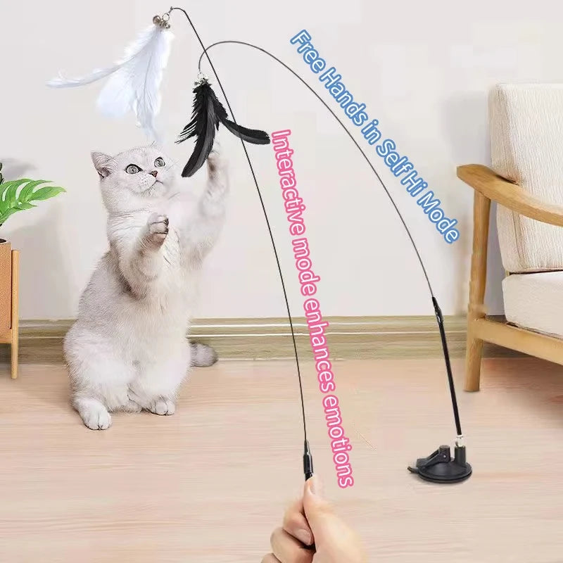 Suction Cup Feather Wand Cat Toy